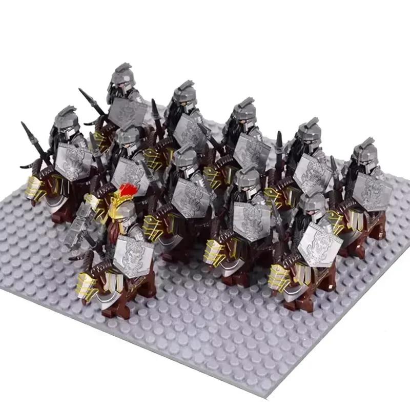 Middle Age Demon Realm Warg Varg Orcs Soldier VS Uruk-hai Azog Figures Creative War Mount Elk Boar Wolf  DIY Bricks Toys for Kid