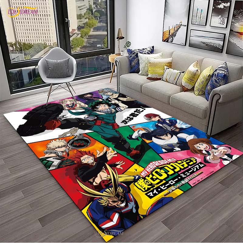 Cartoon Anime Carpet for Living Room Bedroom Rug My Hero Kitchen Kids Door Unslip Floor Mats Birthday gift photography props Rug