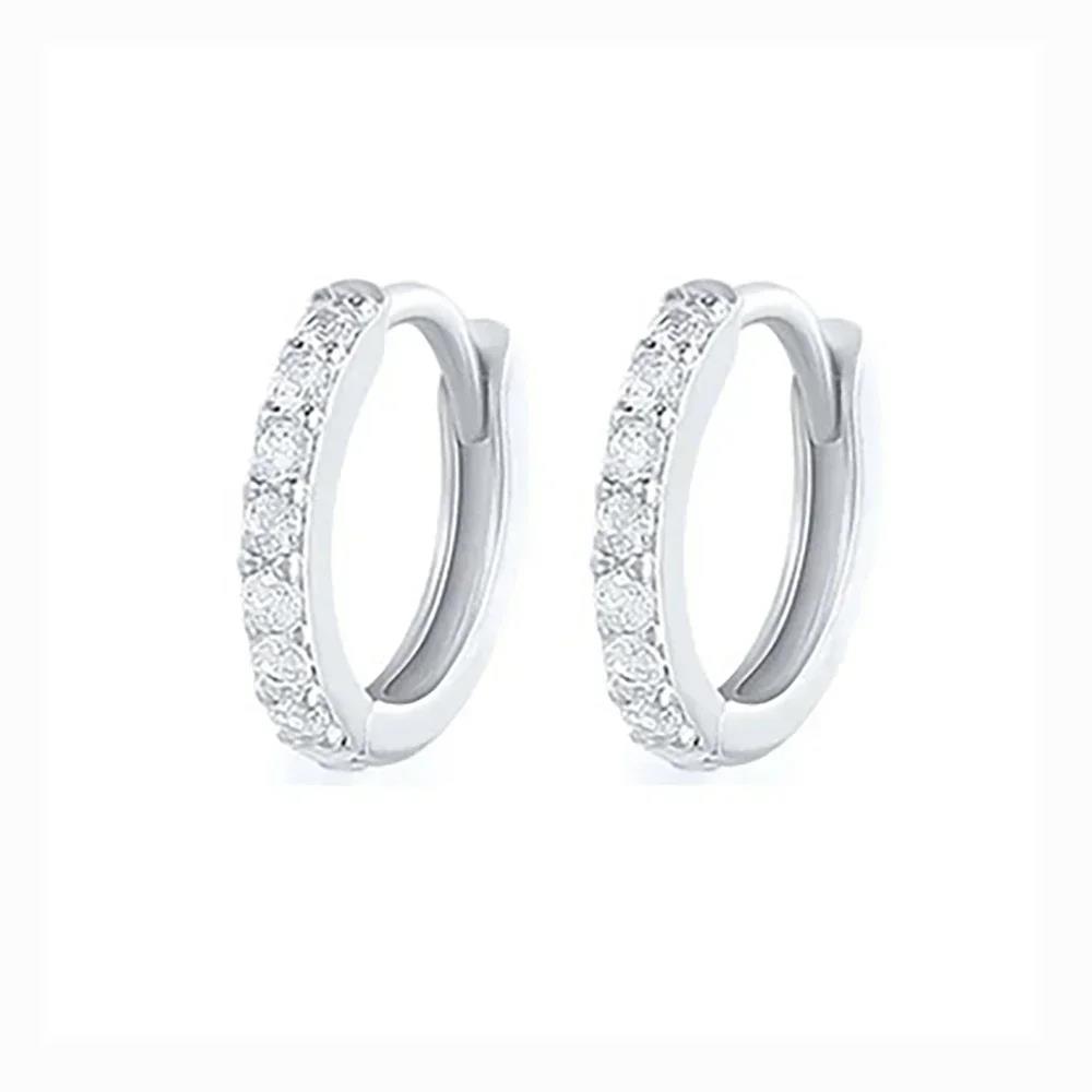 2Pcs Stainless Steel Minimalist Hoop Earrings Crystal Zirconia Small Huggie Thin Cartilage Earring Helix Tragus Piercing Jewelry