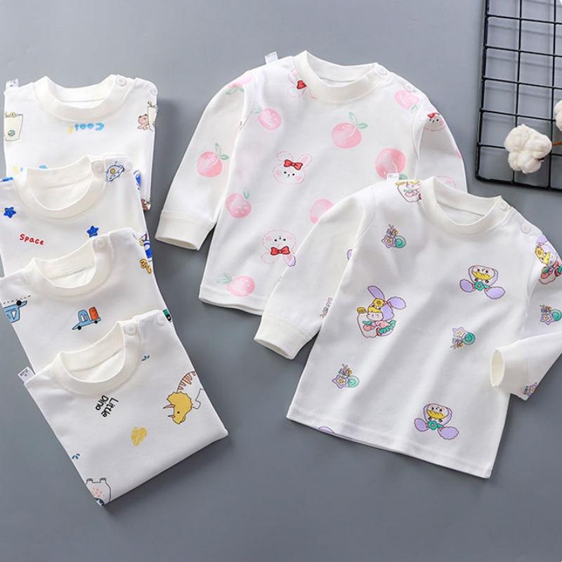 Kleinkind Baby Thermo Unterwäsche Set Herbst Winter Kinder Cartoon Bedruckte Baumwolle Schlafbekleidung Junge Mädchen Pyjamas