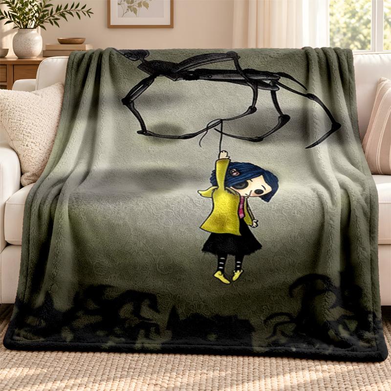 Coraline blanket Flannel Blanket Soft Cozy Plush Throw for Sofa Bed Lightweight Home Decoration Outdoor camping