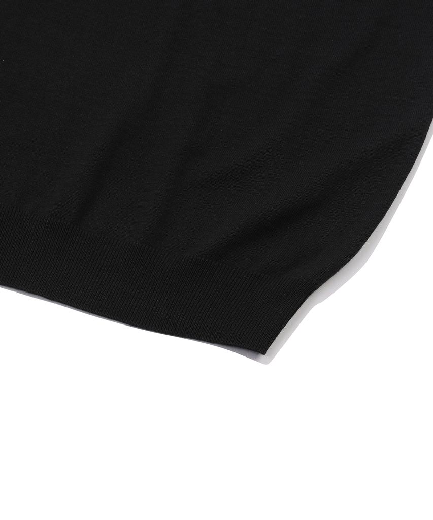 GNOK Layered Round Short Sleeve Knit [Black]
