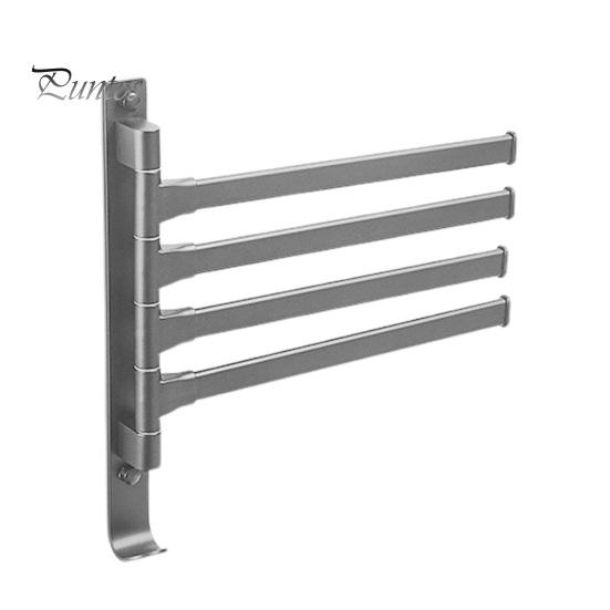 

Вешалка для полотенец в ванной комнате, поворотная, складная, держатель для полотенец на 4 планки, настенная полка для кухни, подвесная стойка для хранения бумаги серый