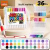 True Color Soft Tip Acrylic Markers & Drawing Brushes for Kids, Non-Bleeding, Stackable Colors, Black Box Colored Pencils
