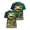 Frog 3D Printed Short Sleeve Summer Vacation Sports Quick Dry Breathable Fashion Comfortable Street T-shirt