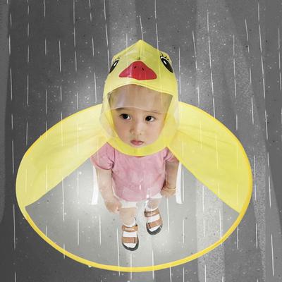 Cute Rain Coat UFO Children Umbrella Hat Magical Hands Free Raincoat