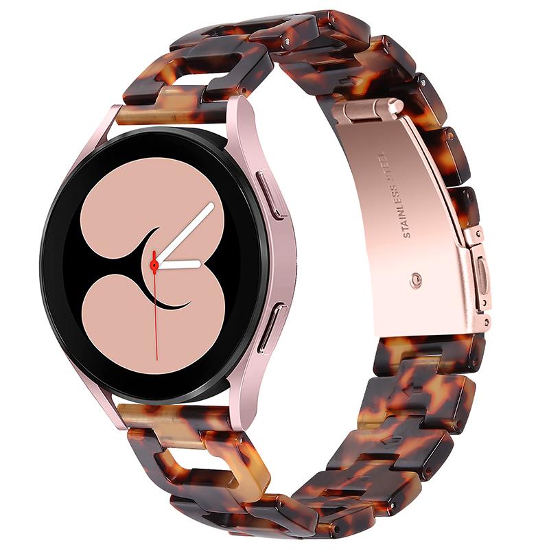 

For Samsung Galaxy Watch4 Active 40mm/44mm/Watch4 Classic 42mm/46mm D Shape Resin Smart Watch Strap Wristband with Stainless Steel Buckle Pink/Black
