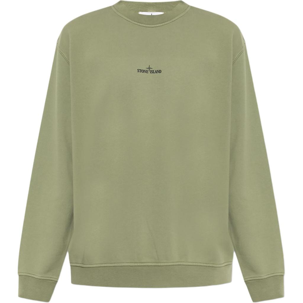 STONE ISLAND Logo Pullover Crew Neck Long Sleeve Sweatshirt Men Sweatshirt Green K2S156100018S0195-V0055