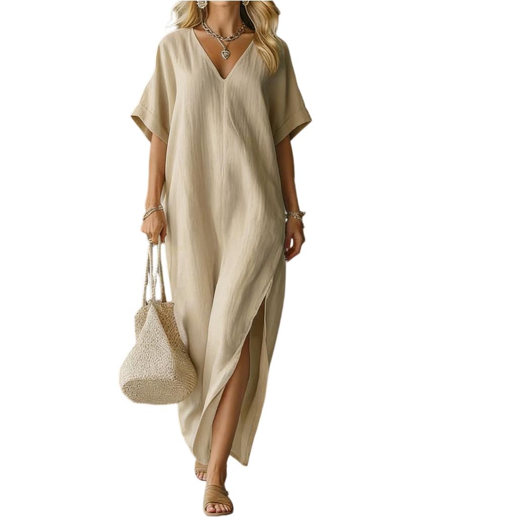Women's Dress Casual Flowy Dresses V-neck Vocation Boho Beach Sundress