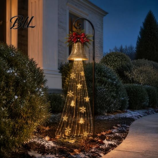 Energy Efficient Patio Festive Lights Solar Snowman Garden Stake Light, Flowing Waterfall LED Fairy Light with Easy Install Christmas Porch