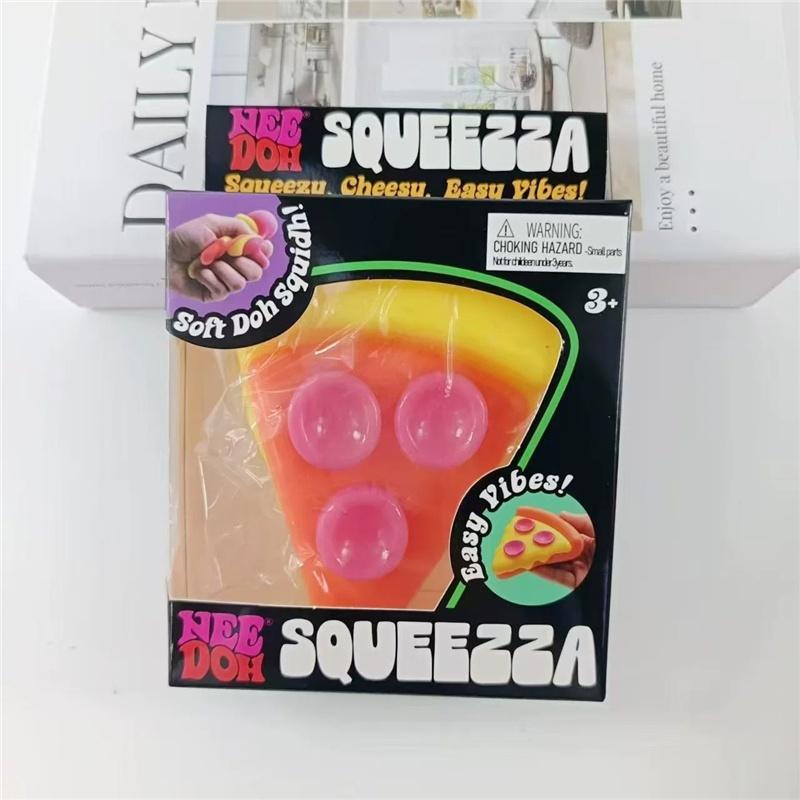 Needoh Peace Cake Pizza Slice Fidget Toy Non-toxic Soft Squishy Slow Rise Relief Pressure Heal Relax for Adults Kids Desk Gift