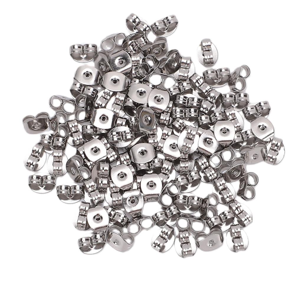 100PCS Earring Backs Replacement Stainless Steel Ear Stud Stoppers Low Allergenicity