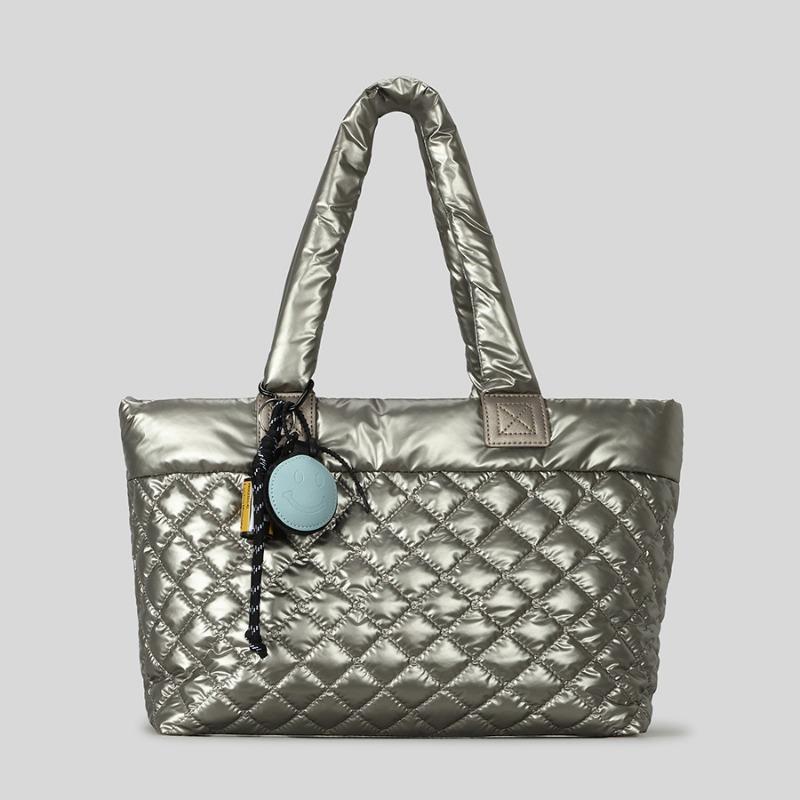 

Сумка-тоут большой вместимости с ромбовидным узором и хлопковой ручной сумкой. Модная одноплечевая сумка для женщин No pendant бронзовый