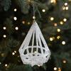 Glitter Plastic White Christmas Ornament Transparent Snowflake White Bell Bell Decoration Light Luxury Christmas Tree Decoration