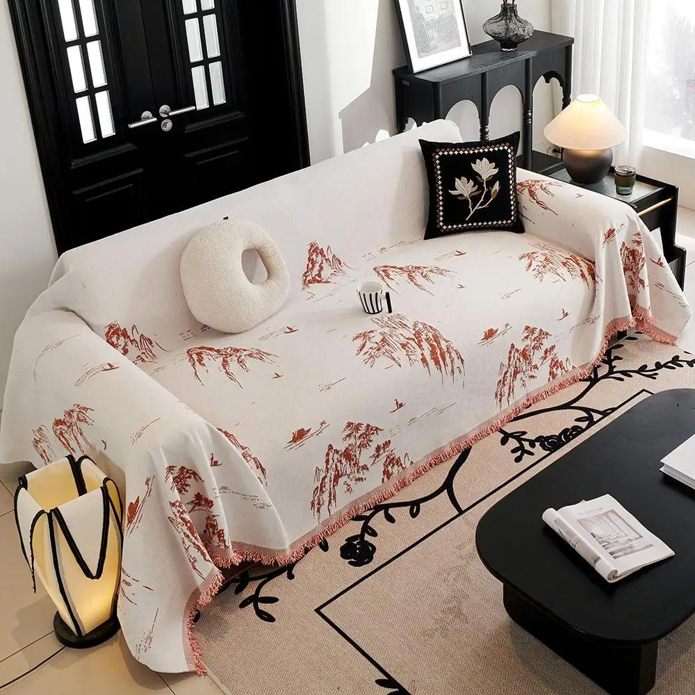 1pcs Mountain Pattern Simple Sofa Covers Four Season Universal Anti Slip Couch Cushion All-inclusive ArmChair Protector Mats