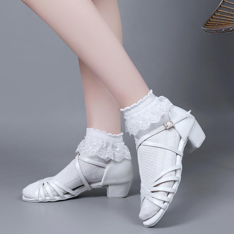 Professional Latin Dance Shoes Girls  White Dance Shoes Children s Dance Shoes Girls  Practice Shoes, Wholesale 24 белый