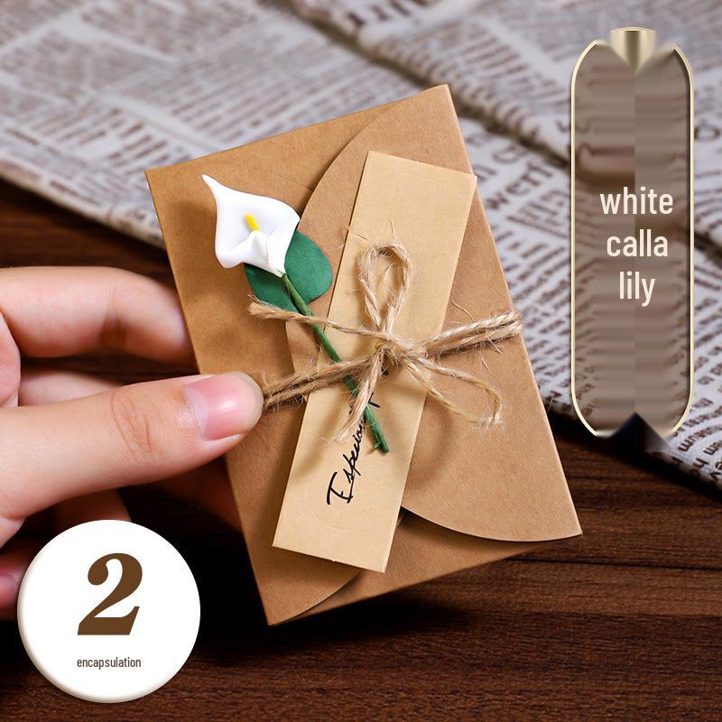 Handcrafted Retro Kraft Dried Flower Greeting Card for Birthdays & Father's Day