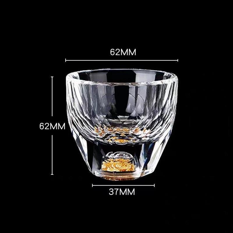 

2 шт./1 шт. Набор для чая и стаканов 50 мл Чашки с золотой фольгой Стеклянная маленькая чашка Наборы для ликера Хрустальное стекло с бриллиантами Подарки для друзей Чайная посуда 1pcs