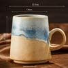 Retro Ceramic Coffee Mug - Large Capacity Coarse Pottery Water and Beer Cup, Light Luxury Design for Home or Office Use