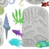 4Pcs Marine Theme Cake Fondant Silicone Mold Conch Seashell Baking Mold