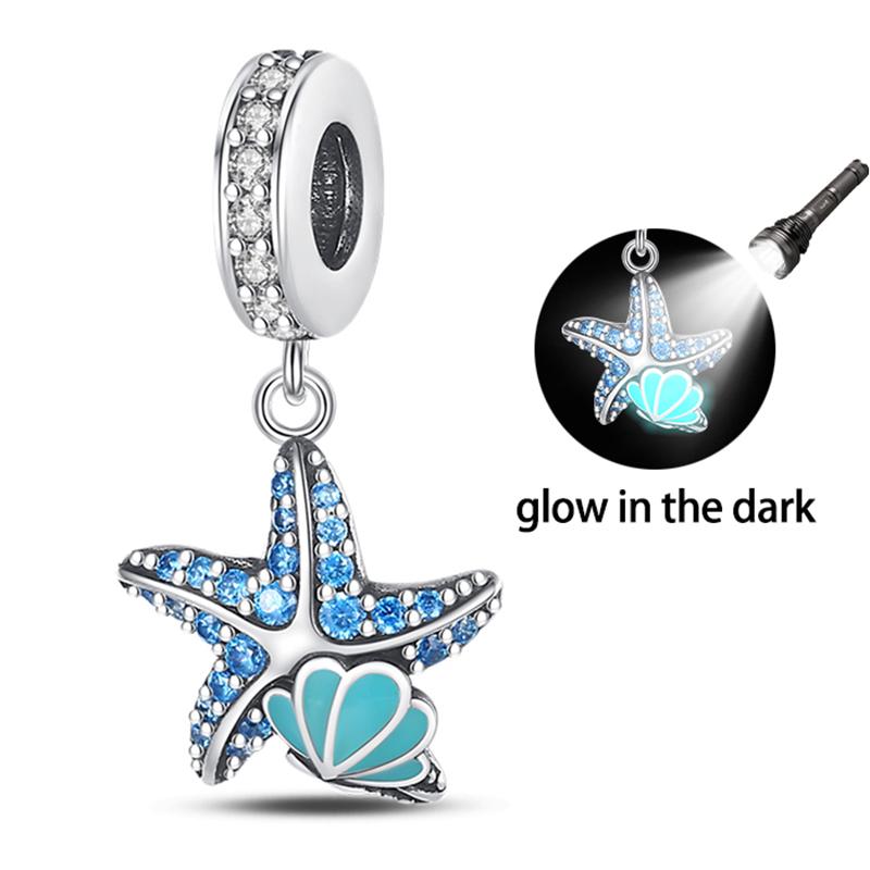 Fashion 925 Silver Summer Ocean World Series Sea Turtle Starfish Crab Octopus Charms Beads Fit 925 Bracelet DIY Jewelry