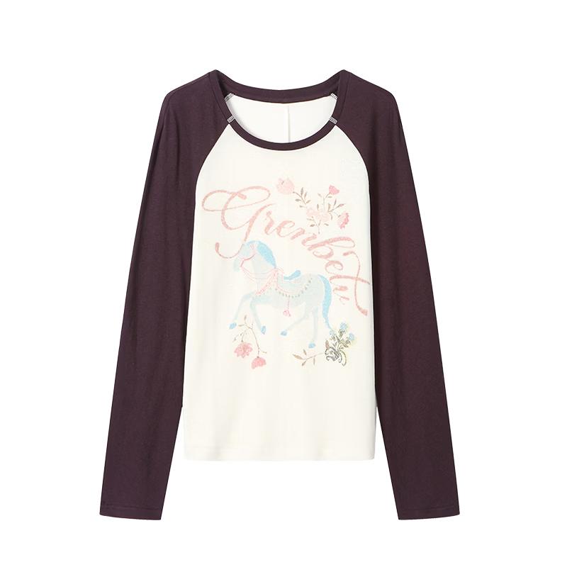 

Женская футболка с рукавом реглан, блочная расцветка, смесовая ткань тенсел S