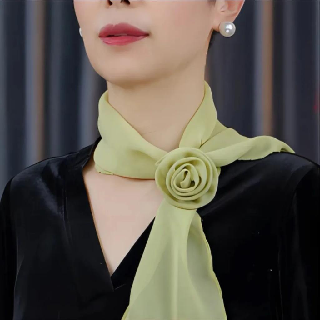 WTEMPO Solid Color Soft Thin Silk Scarves Retro Elegant Fashion Women's Spring Summer Versatile Casual Outdoor Sunscreen Scarves
