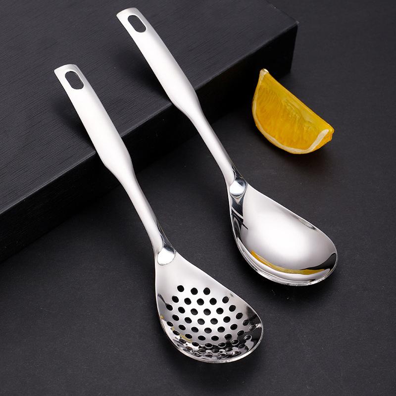 NEW Stainless Steel Kitchen Spoon With Holes Cuisine Caviar Builder Roe Sauce Strainer Spoon Durable Kitchen Cooking Gadgets