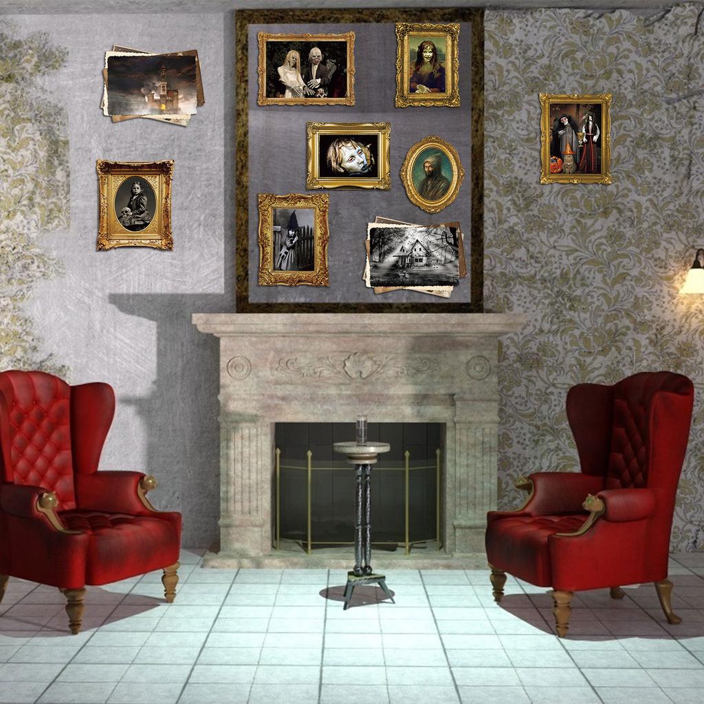 14Pcs Haunted Pictures Gothic Mansion Portraits Horror Pictures