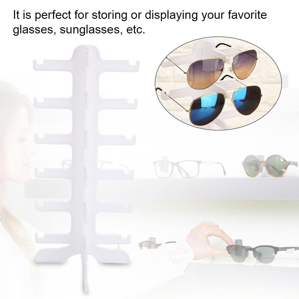 Plastic Sunglasses 6 Pairs Glasses Frame Display Holder Rack Organizer Stand