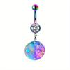 1ks Nerezový Gradientní Modrofialový Animal Planet Piercing do Pupíku Mimozemský Ozdobný Piercing do Pupíku