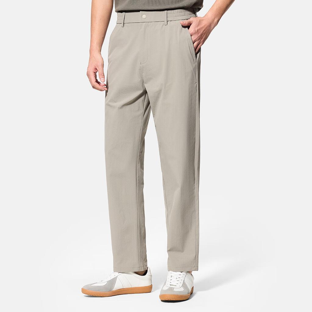 FIRS [Cooling Sun Protection] Men's Casual Pants, Lightweight Breathable Smooth Straight-Leg Trousers, Business Commute Wrinkle-Free Long Pants
