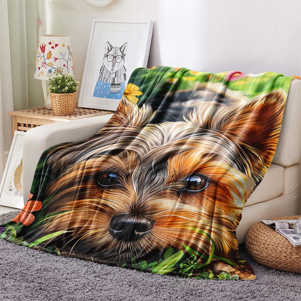 Dog Print Flannel Blanket, High quality Comfortable for All Seasons, Home Decor, Warmth and Comfort, Perfect for Christmas Gifts