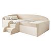 Cama Estofada Cama Infantil 90*190cm, Cama Multifuncional, Com Degraus e Grades de Proteção, Tecido de Veludo Amigo da Pele, sem Colchão Bege