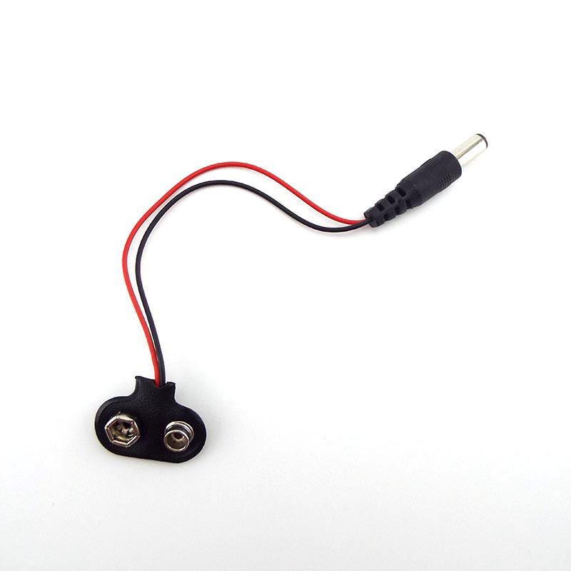 9V Battery Connector Power Clips DC Male Jack Male 5.5mmx2.1mmAlligator Snap Adapter Wire Holder Cable 9 Volt Lead Socket