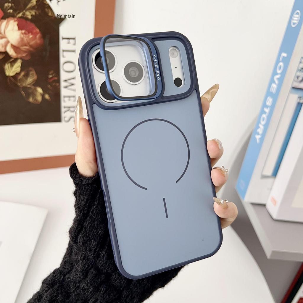 Imitation Phone Case for iPhone 17 Pro Max: Skin-Feel Magnetic Cover with Apple 16 Glass Lens Holder