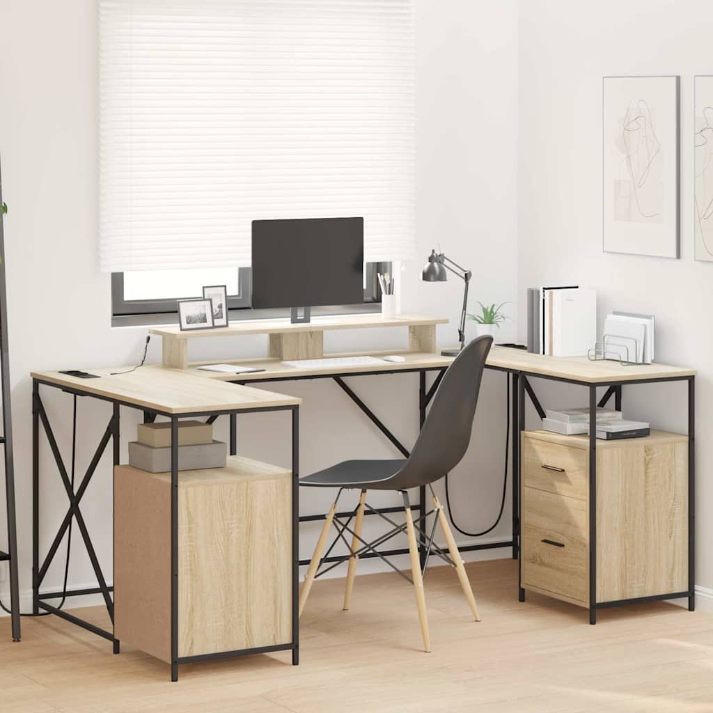 Desk Sonoma Oak 182 x 101 x 87.5 cm Particleboard