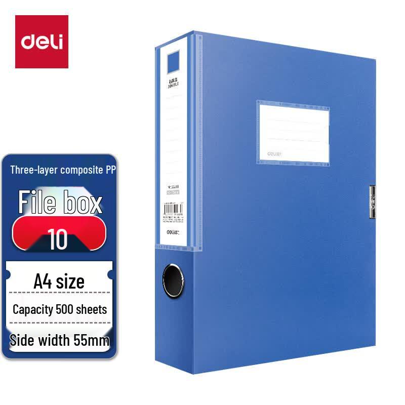 Deli A4 Plastic Velcro File Boxes