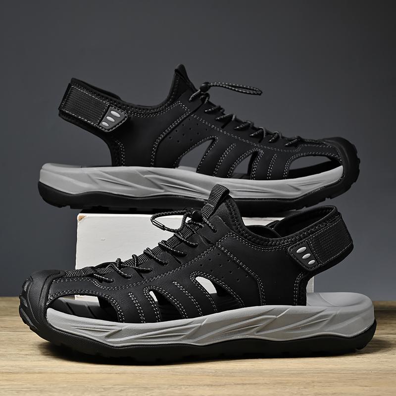 Fashion Dry Wading Aqua Shoes Mens Sandals for Men New Summer Beach Shoes Soft Male Outwear Driving Sandals New Trendy Leather Slippers