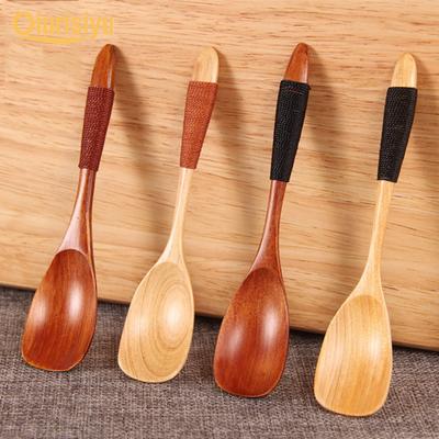 8cm Wooden Wood Spoon Soup Teaspoon Catering Kitchen Cooking Utensil Tool Gift Home Supplies