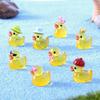 8PCS Luminous Resin Mini Yellow Duckling Glow In the Dark Ducks for DIY Aquarium Garden Doll House Decor Figurines