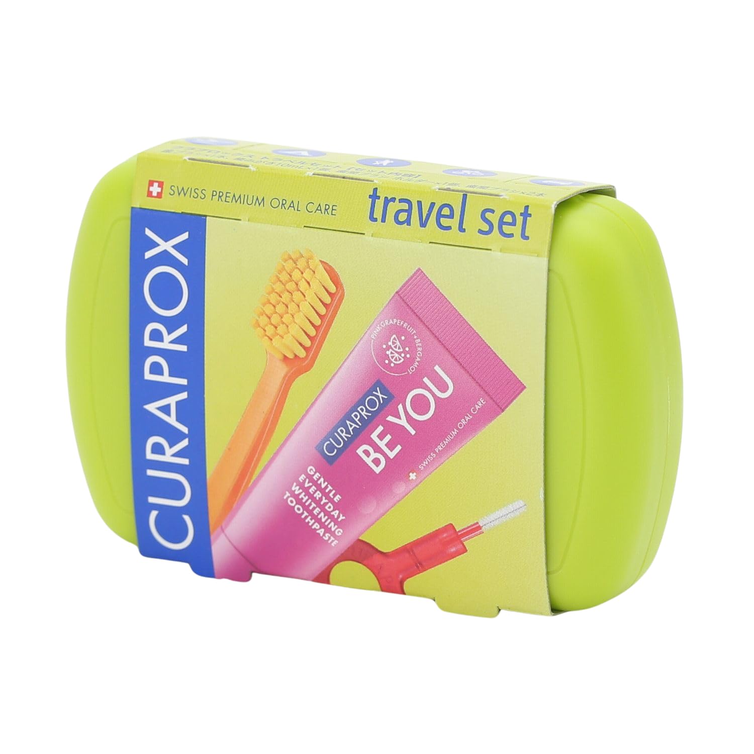 CURAPROX BE YOU Travel Set Grapefruit Bergamot (Pink + Flavor) зелёный