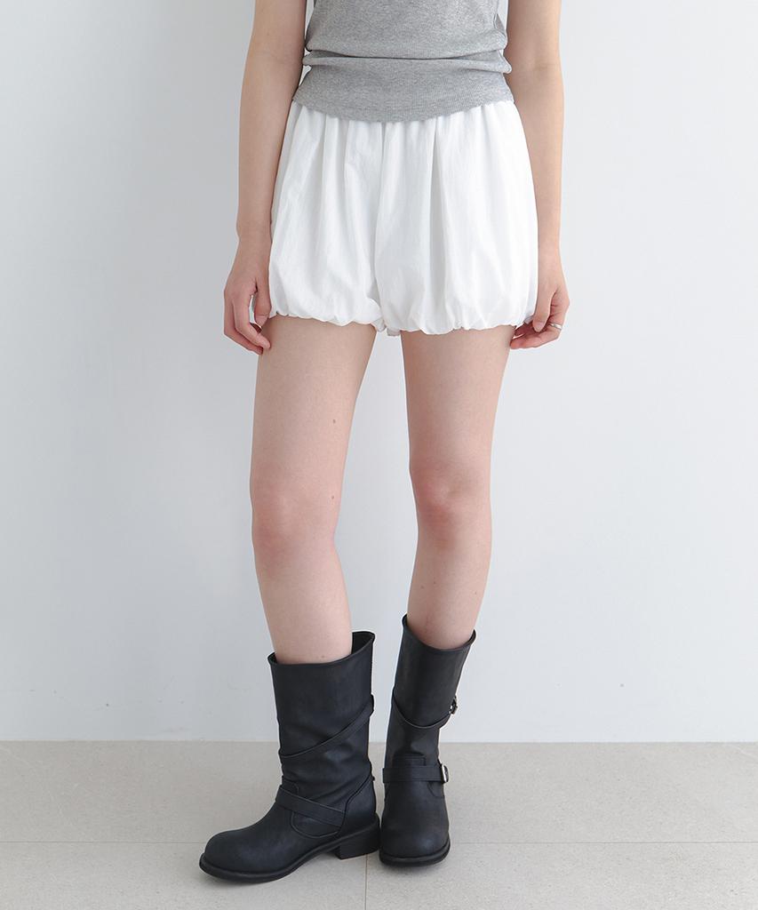LAMINEZ Balloon String Shorts - Ivory