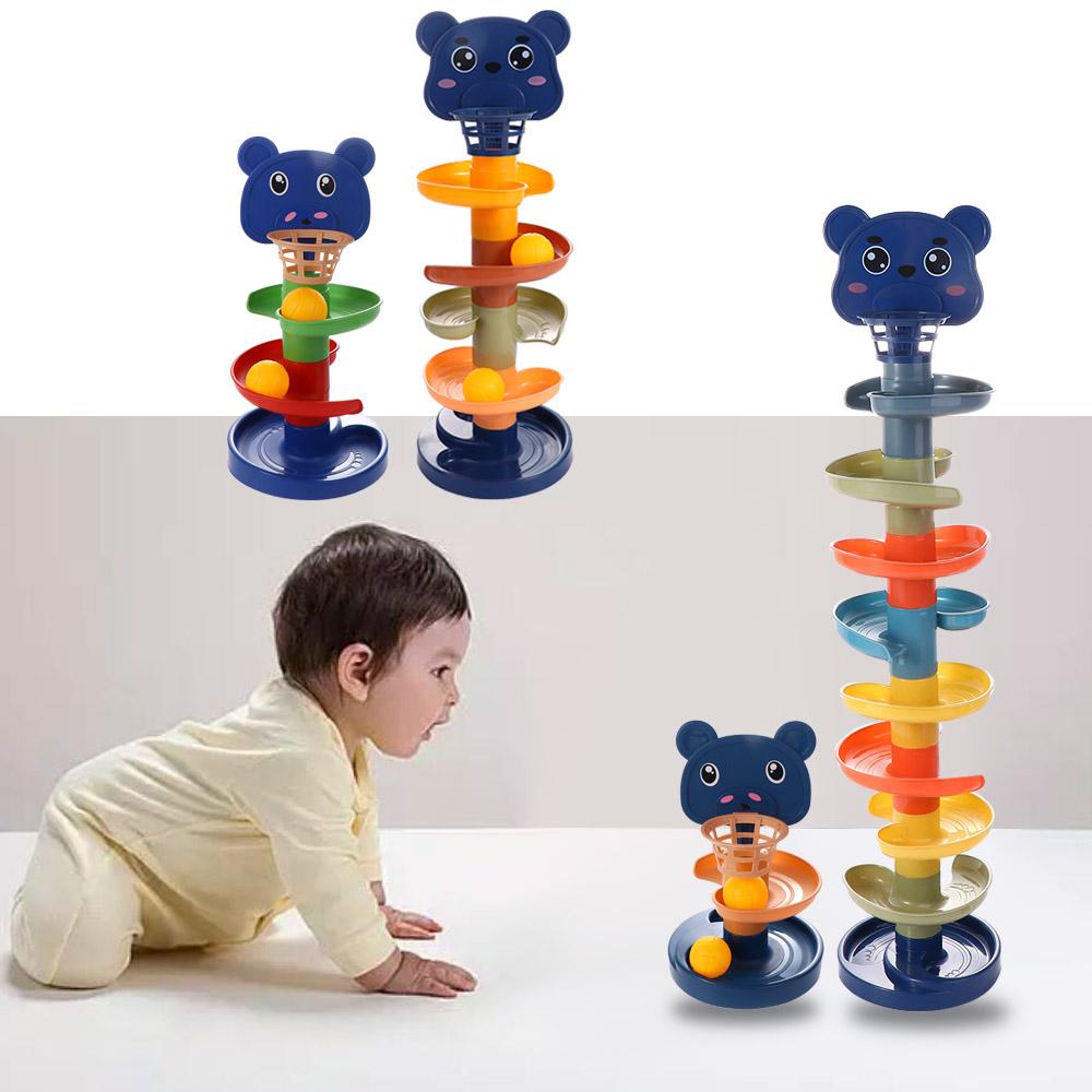 Kids Gift Rotating Track Set Ball Drop Roll Swirling Tower Educational Toys Spin Track Toy Set