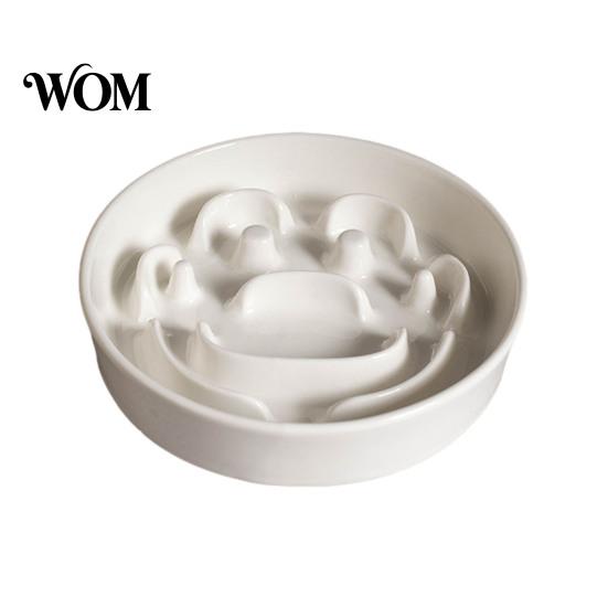 Raised Cat Bowl Elevated Pet Slow Feeder, Ceramic Dog with Stand, Prevents Feeder for Dogs Choking, Protects Spine, Food Cats Pets