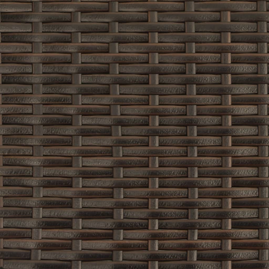 Sun Lounger with Canopy and Cushions Brown PE Rattan