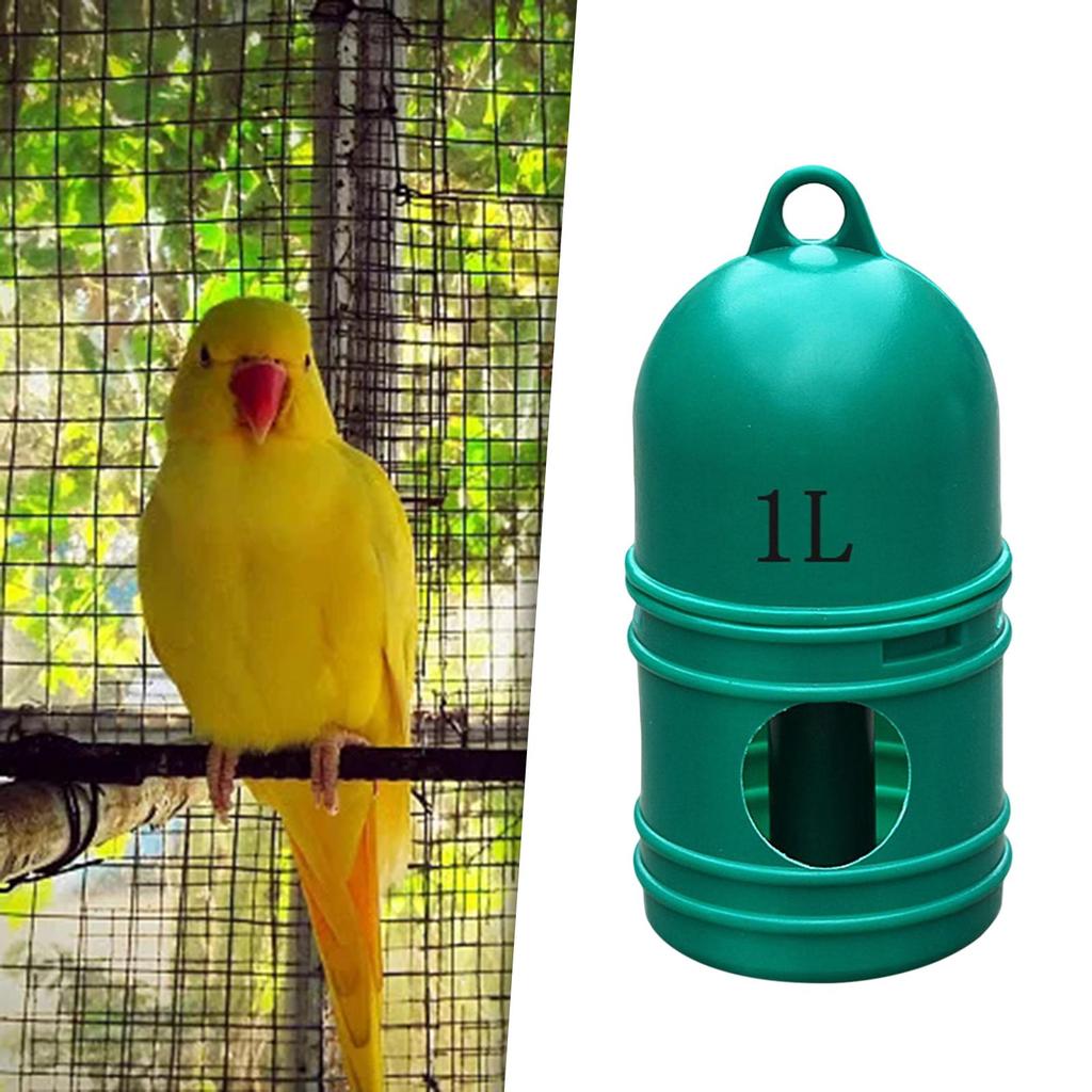 1L Pigeon Water Dispenser Practical Birds Water Feeder Birds Waterer Home Large Capacity Bird Drinker Bottle with Hanging Handle