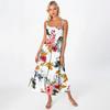 Women's Long Beach Casual Elegant Spaghetti Strap Maxi Dress Stitching Low-key Flowing Bohemian Dress