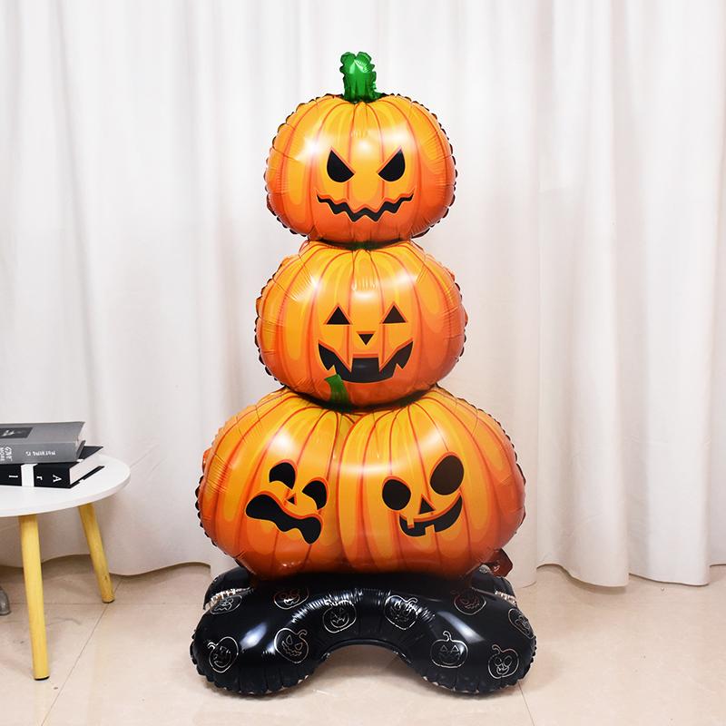 Large Halloween Standing Balloons Pumpkin Witch Ghost Foil Globos For Halloween Party Decoration Kids Favors Inflatable Toy 2024