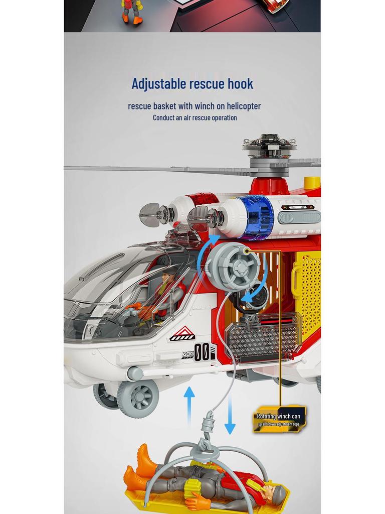 Sam's Multifunctional Rescue Helicopter Toy with Water Spray Feature for Kids